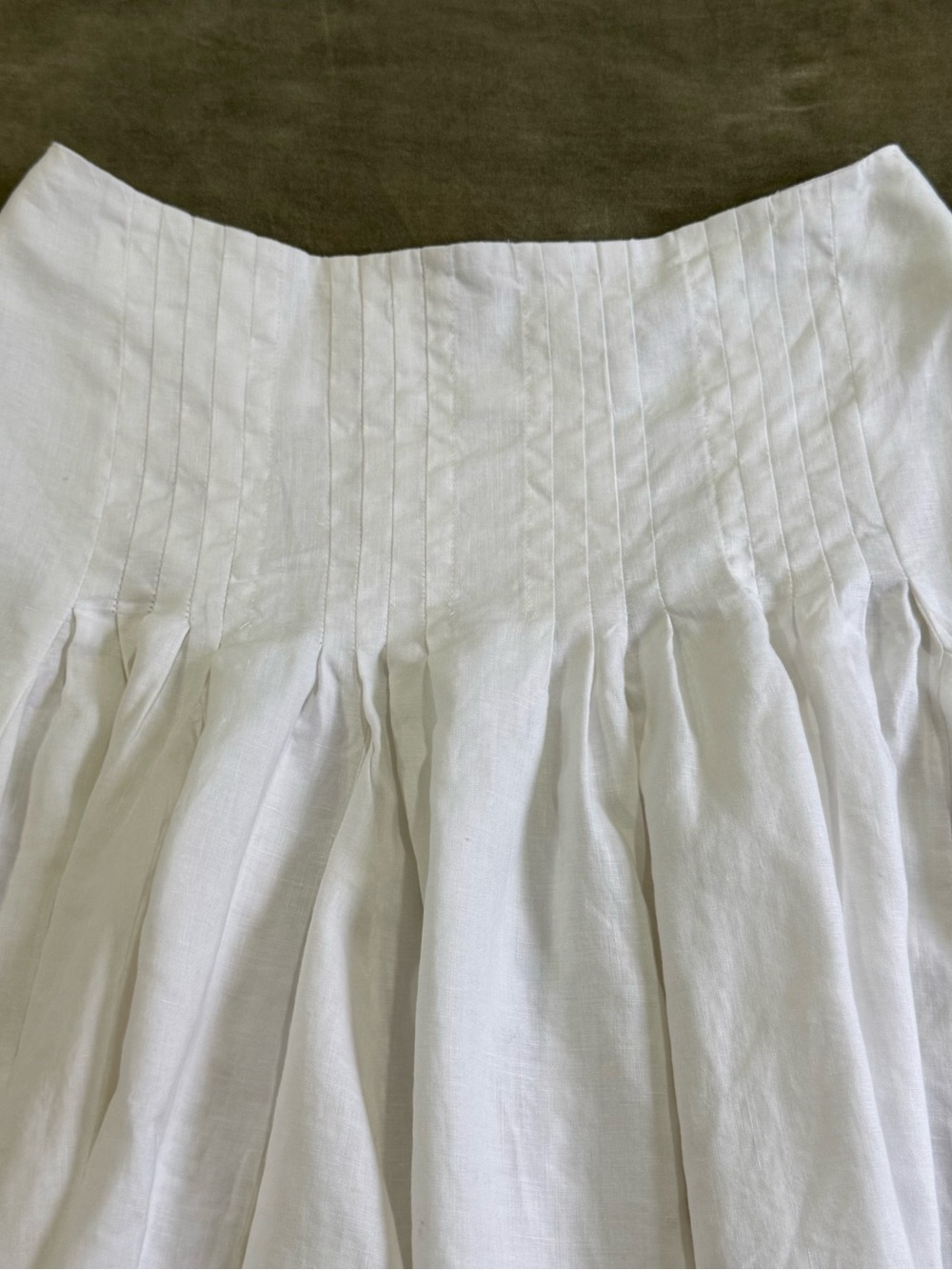Madison White Linen Blend Pleated Flare Skirt Women’s Size 6 - Picture 2 of 6